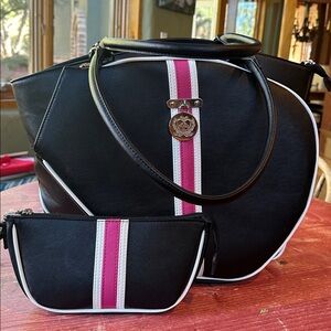 Court Couture Tennis Bag Set- Black and Pink